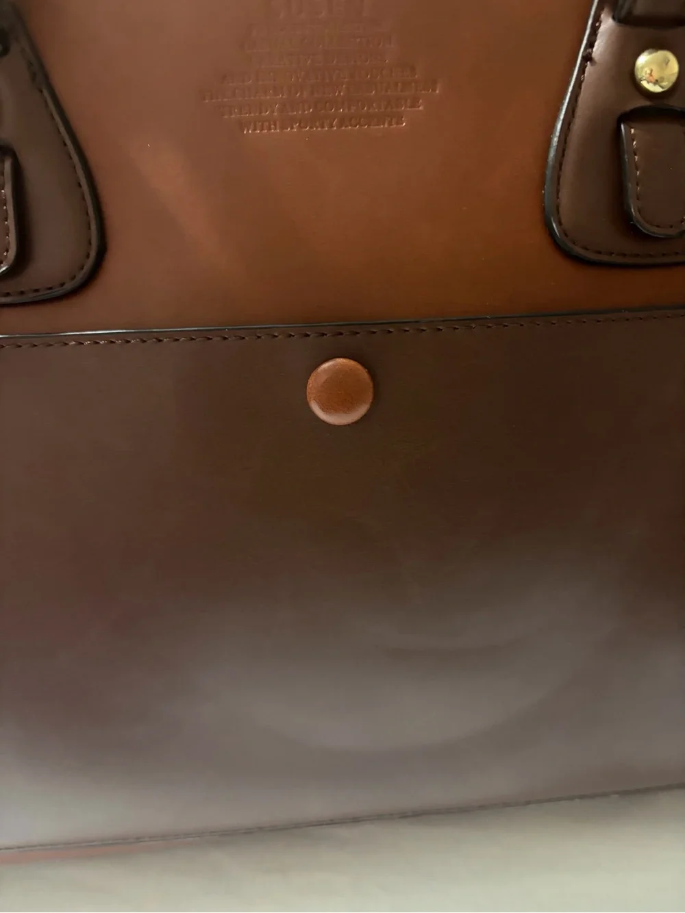 Susen Classic Brown Leather Brief Tote -